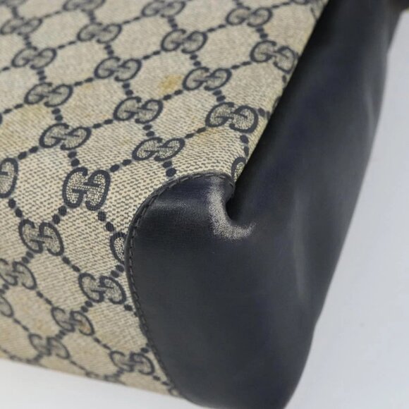 GUCCI GG Supreme Shoulder Bag PVC Navy Gold 001 085 1368 Auth 158804 - Picture 11 of 15